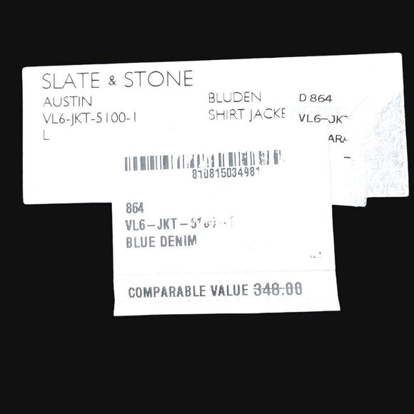 Slate & Stone Mens Dark Wash Snap Front Long Sleeve Denim Shirt Jacket Sz L New - Picture 8 of 11